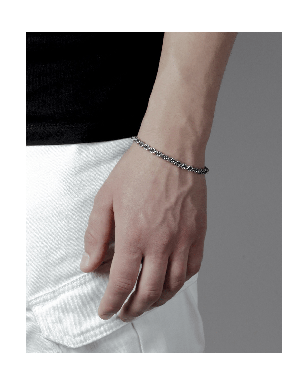 Bracciale in argento, corda 100, Nove25