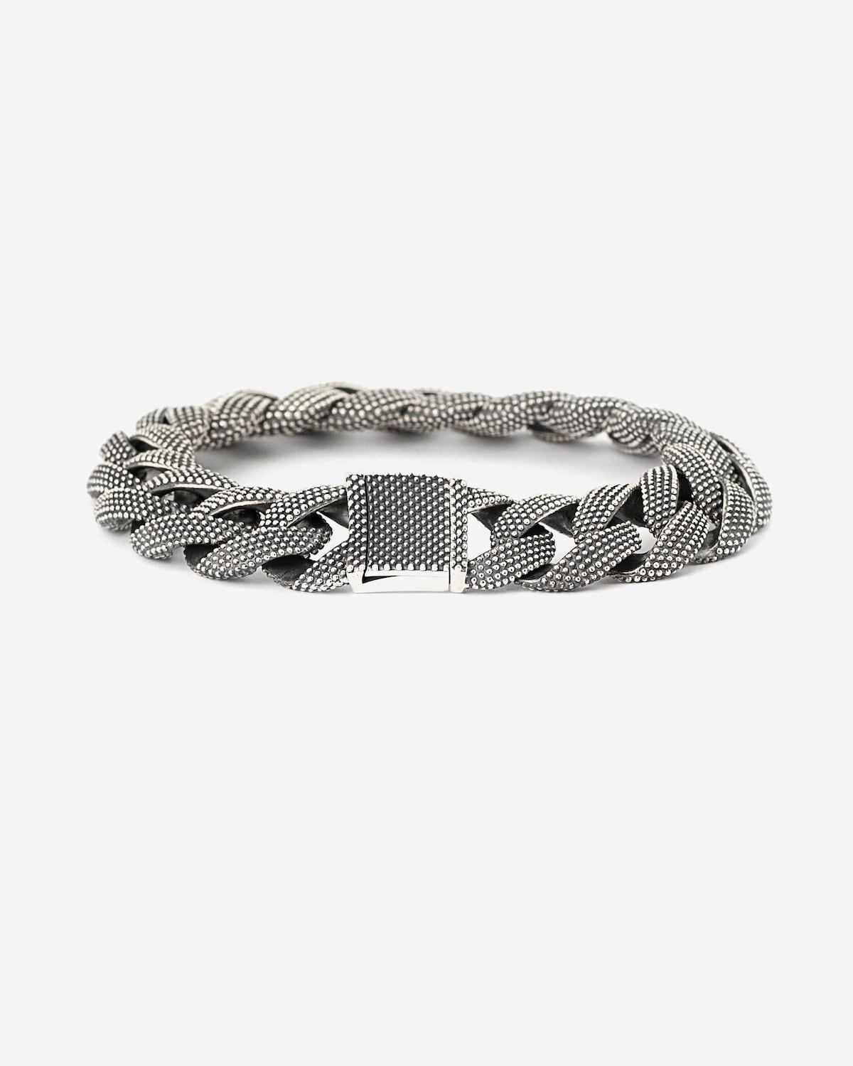 Bracciale in argento, grumetta puntinata, Nove25