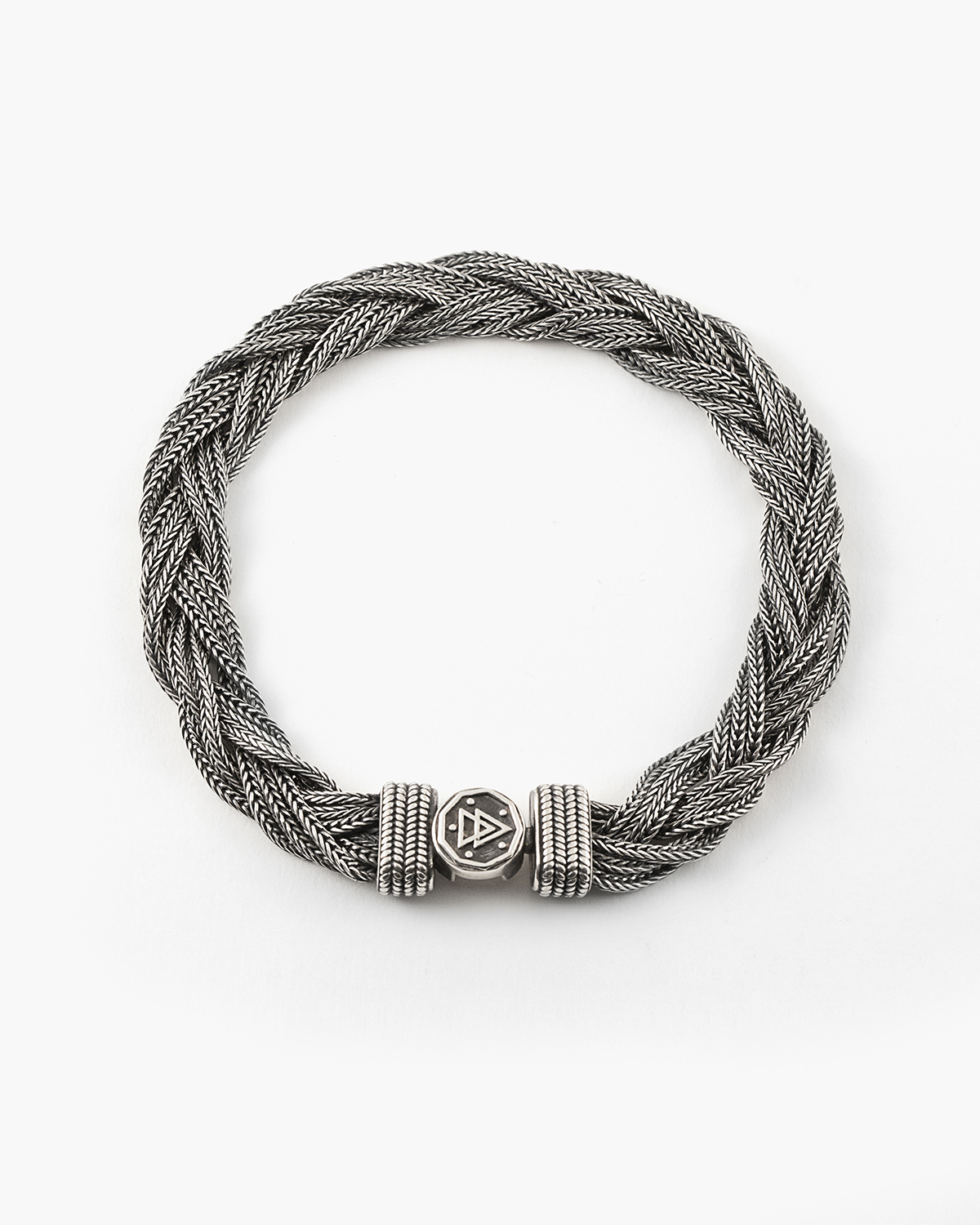 Bracciale in argento intrecciato Matrix, Nove25