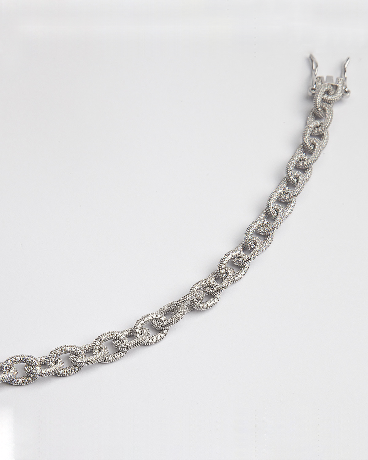 Bracelet en argent, petite gourmette à pois, Nove25