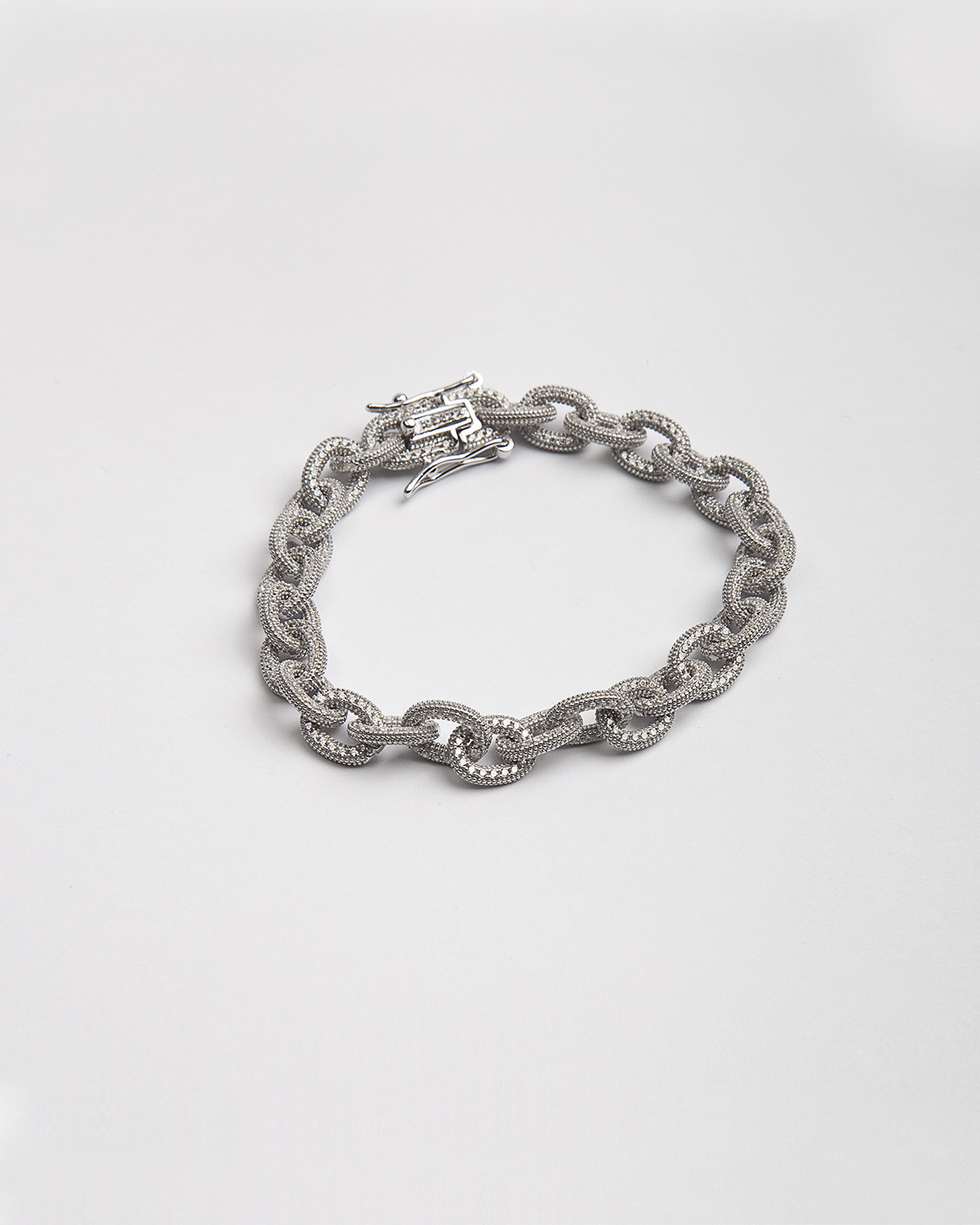 Bracelet en argent, petite gourmette à pois, Nove25