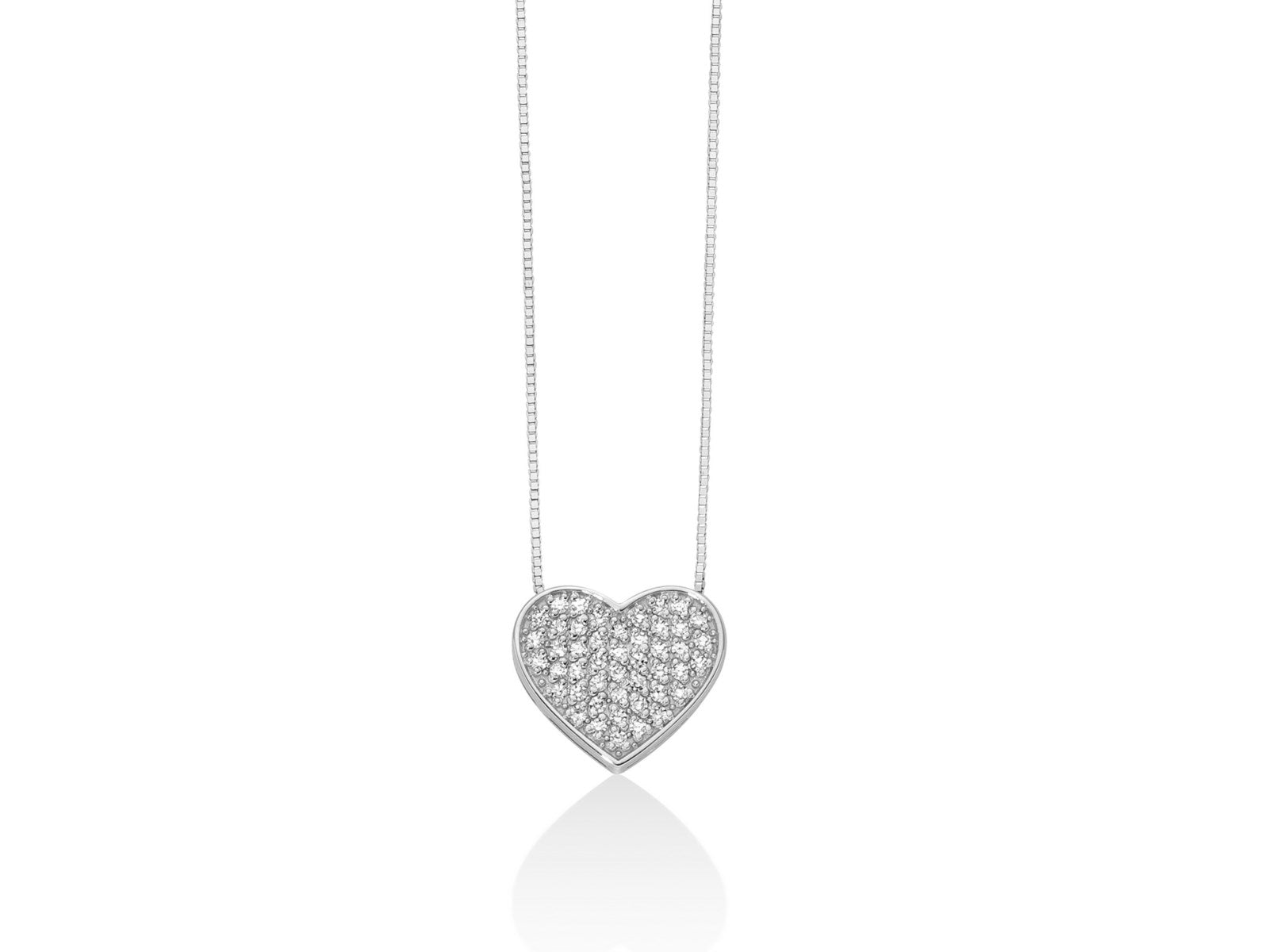 Collier point lumineux en or blanc et diamants, Miluna