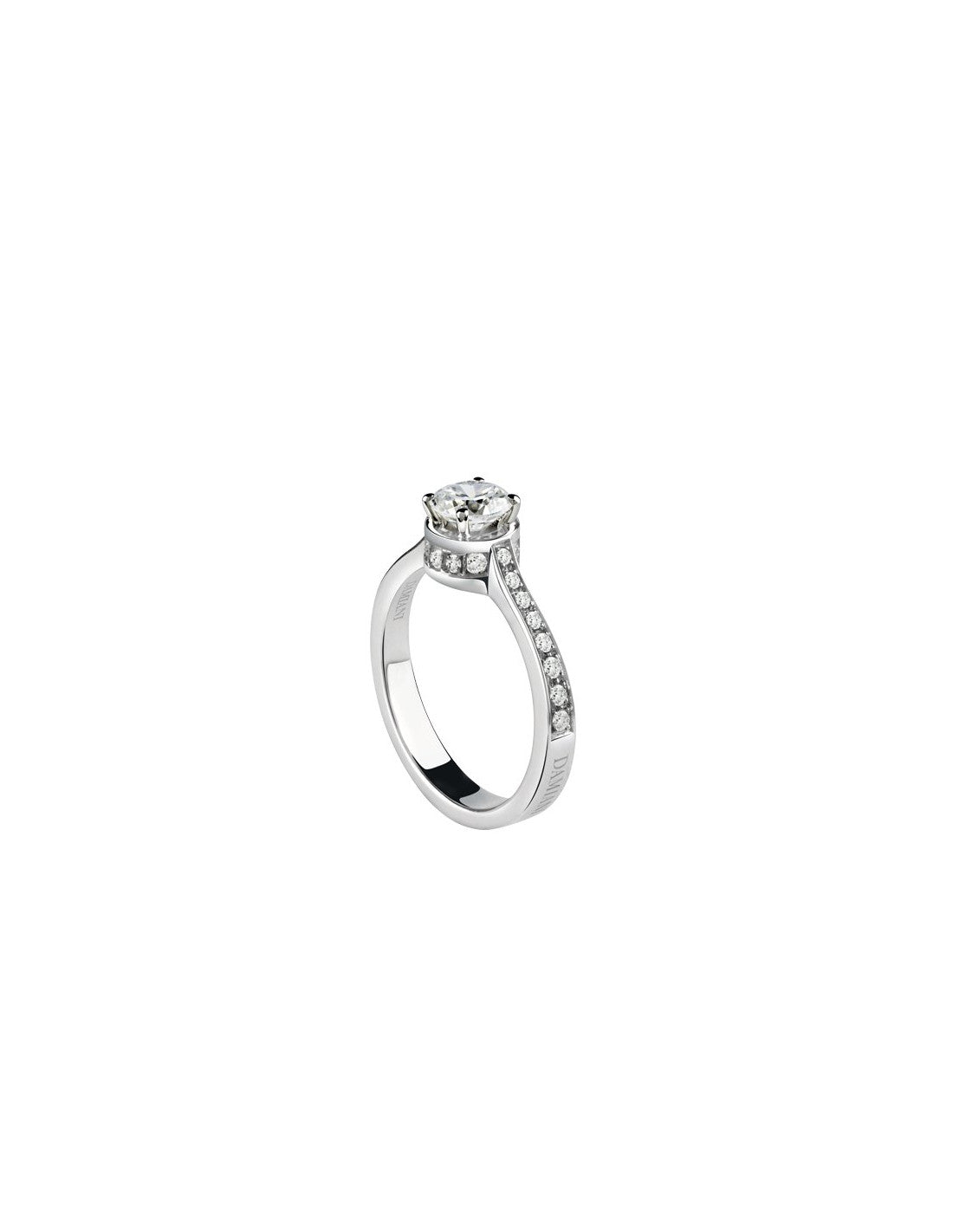 Bague solitaire Belle Epoque en or blanc et diamants, Damiani