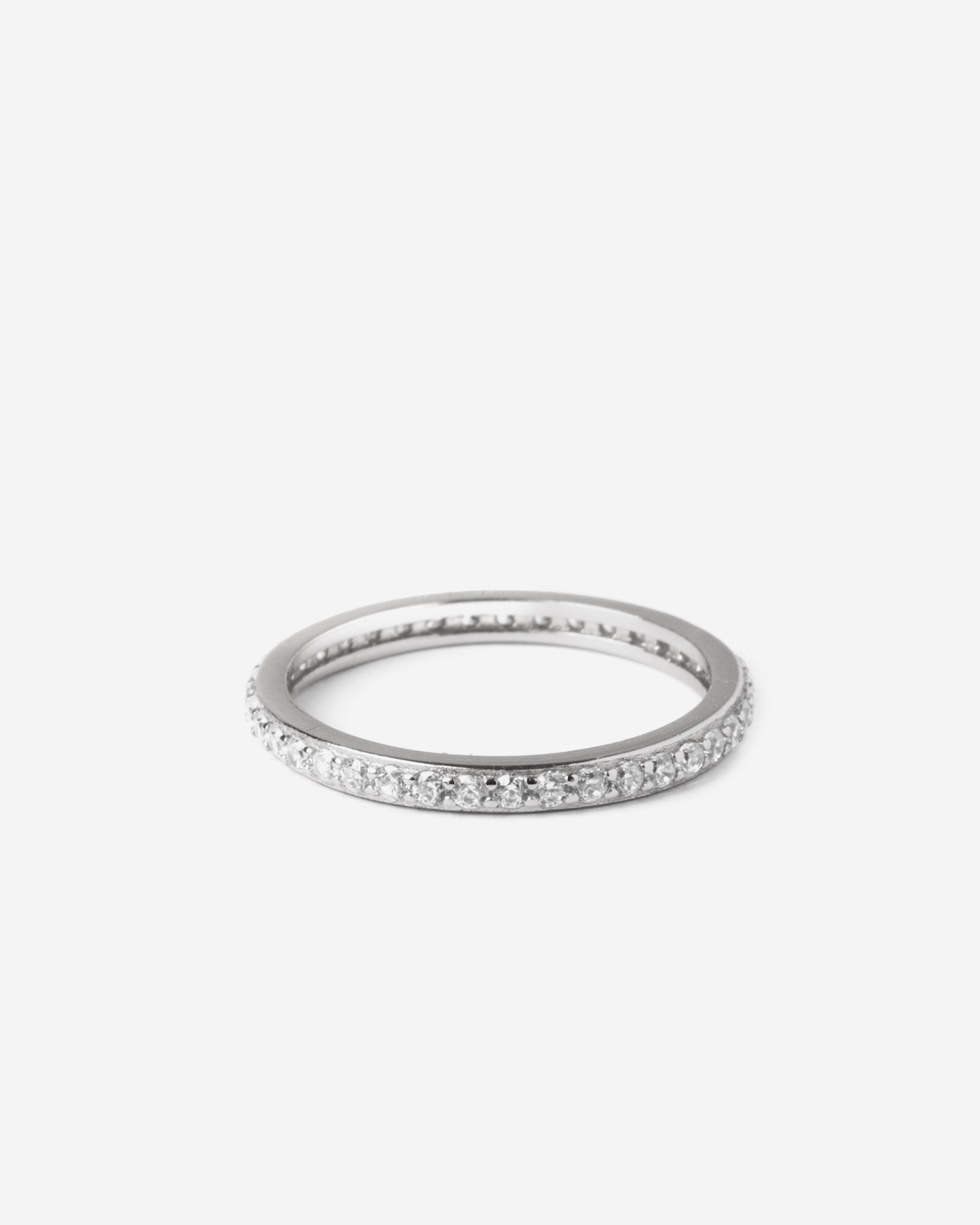 Bague en argent, alliance avec diamants, Nove25
