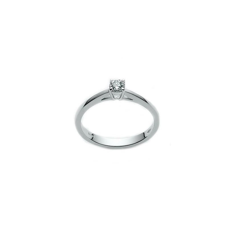Bague solitaire en or blanc et diamants, Miluna