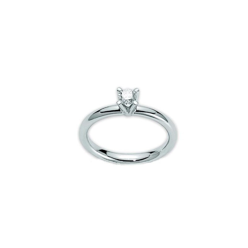 Bague solitaire en or blanc et diamants, Miluna