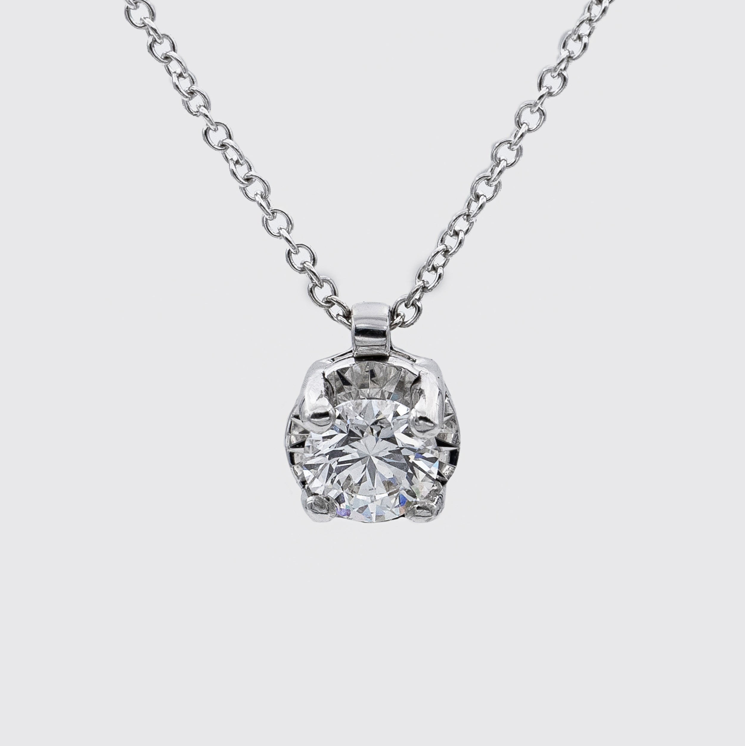 Collana punto luce Icon in oro bianco e diamanti ct. 0,30 Ferro Atelier