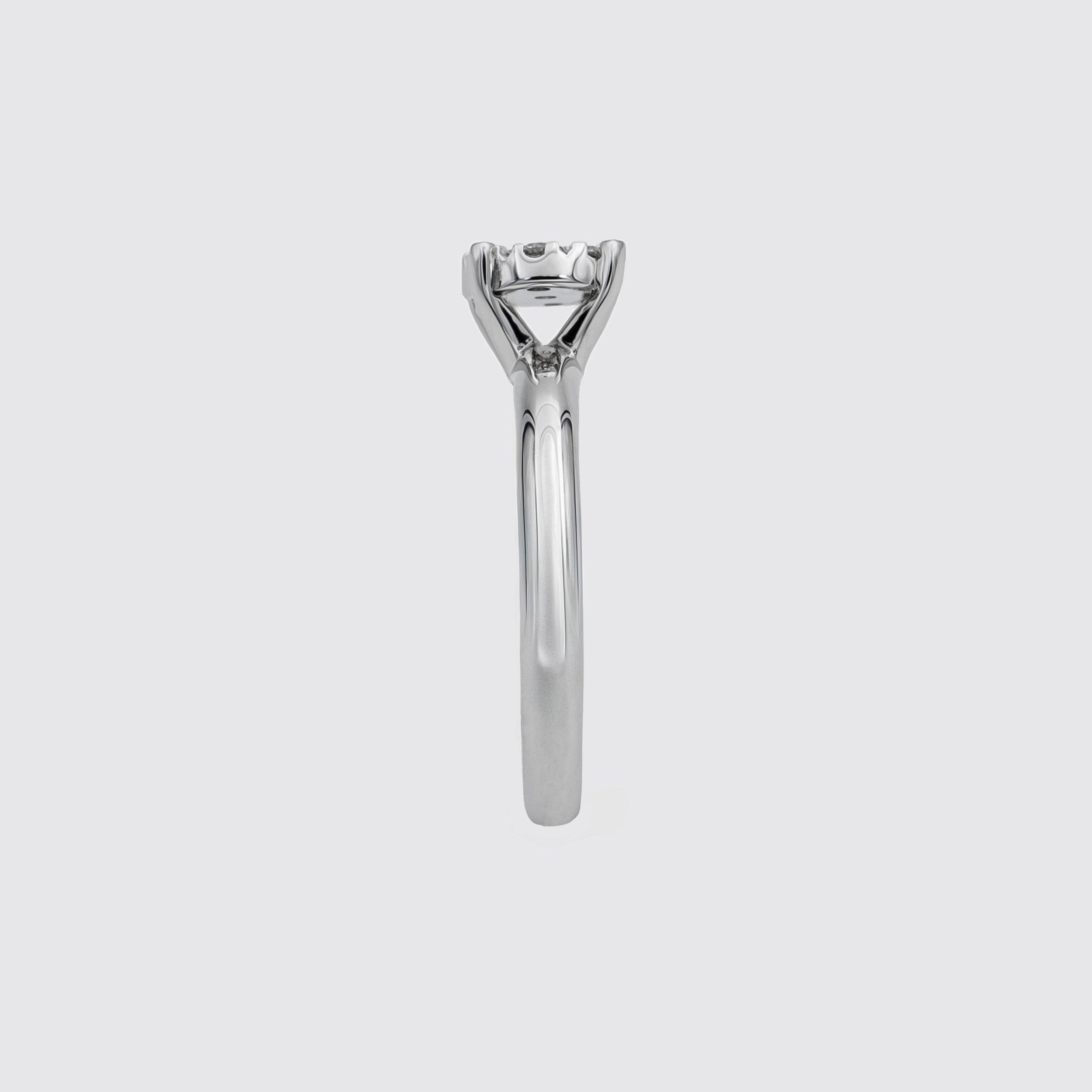 Solitaire ring in white gold and diamonds, Miluna