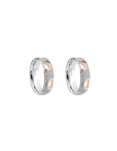 Orecchini oro bianco e rosa con diamanti D.Icon, Damiani - Ferro Orologi e Gioielli