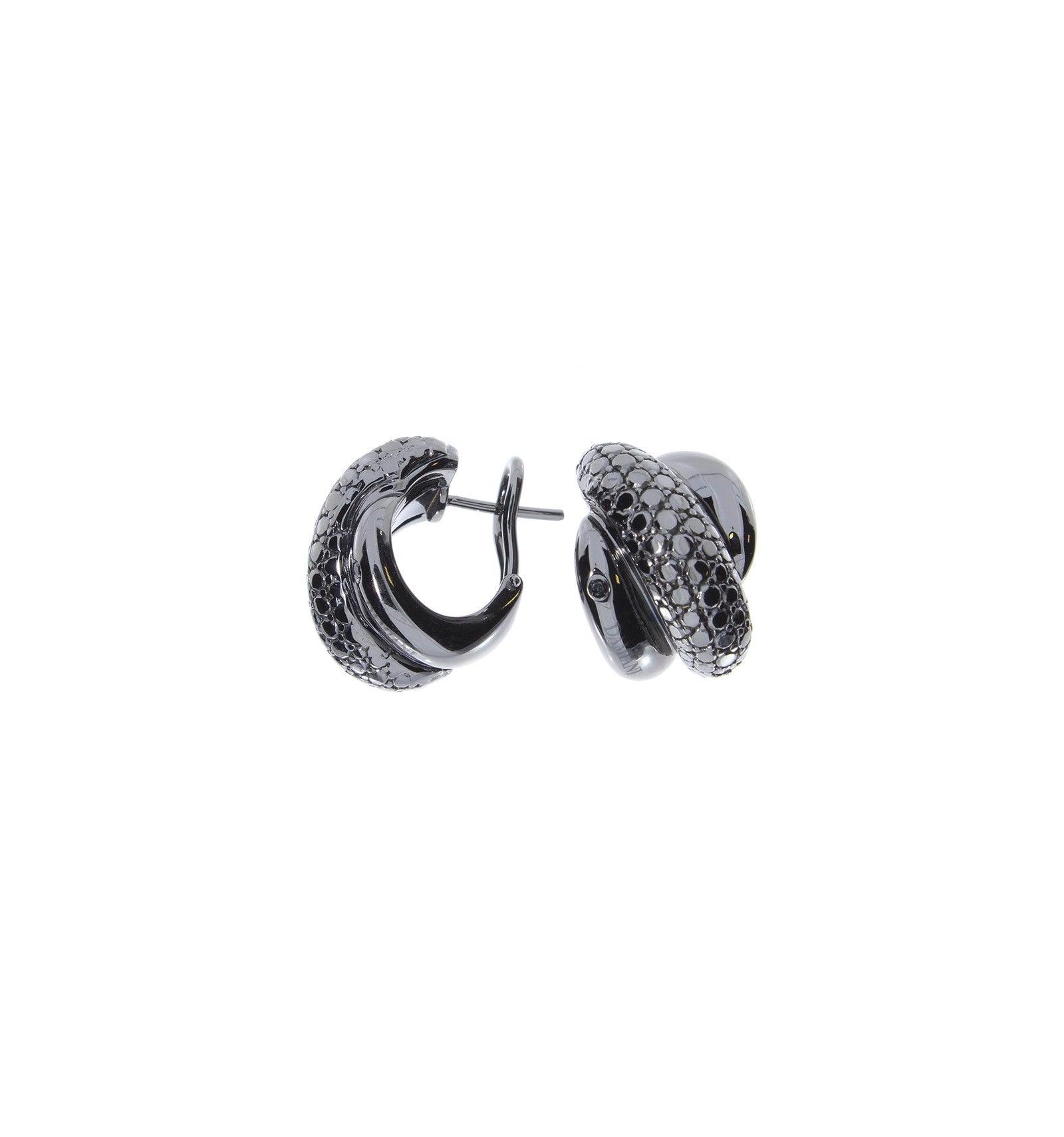 Orecchini oro black con diamanti black Gomitolo, Damiani