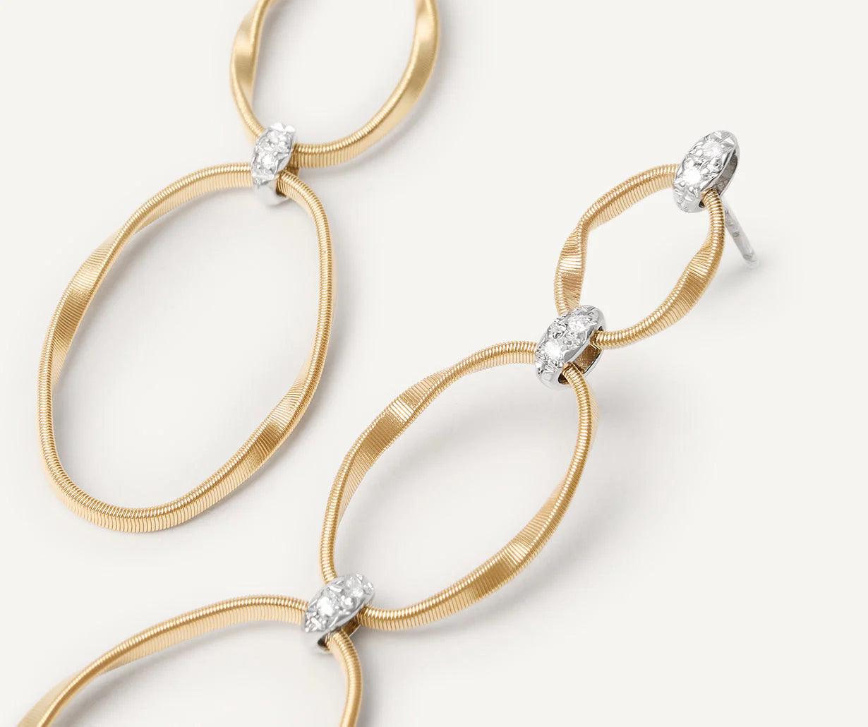 Orecchini piatto triplo con diamanti, Marrakech Onde, Marco Bicego - Ferro Orologi e Gioielli