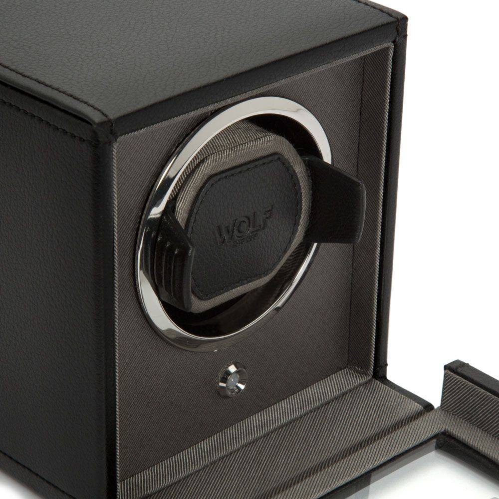 Cub carica orologi singolo con coperchio - Nero, Wolf 1834
