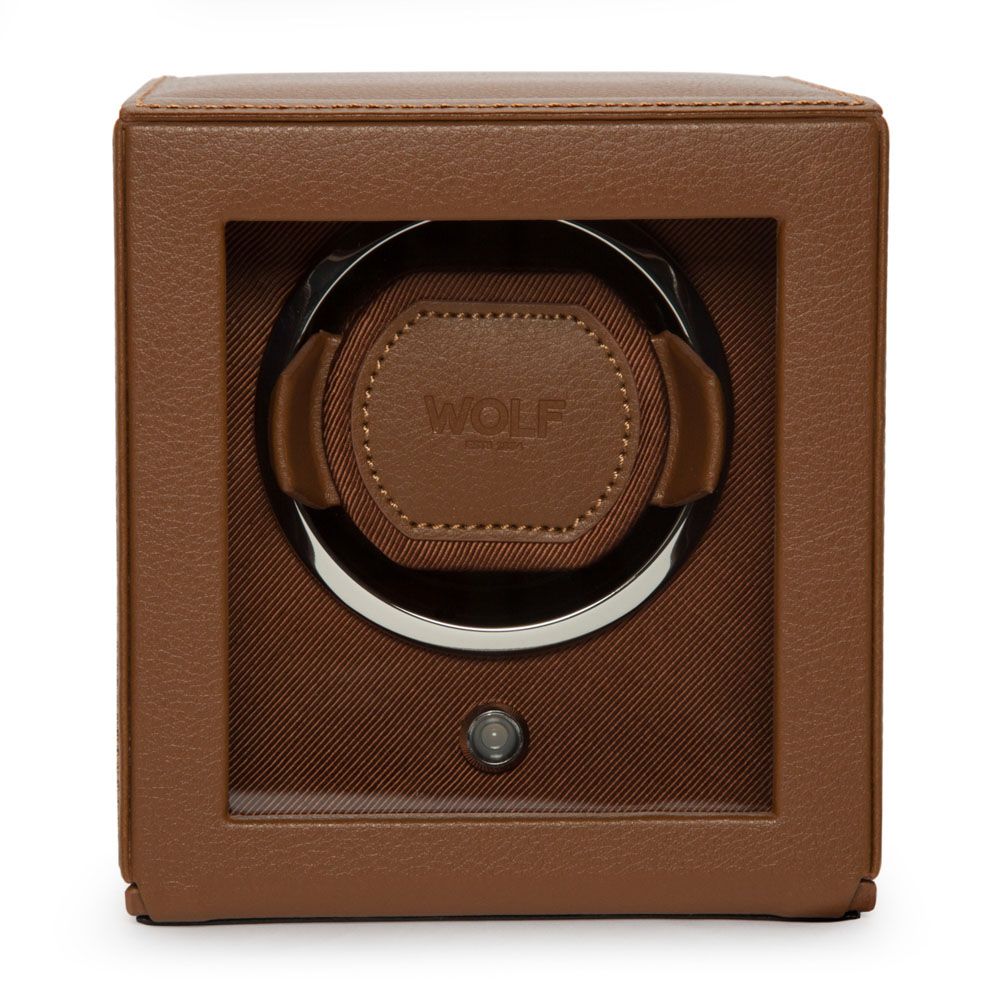 Cub carica orologi singolo con coperchio - Cognac, Wolf 1834