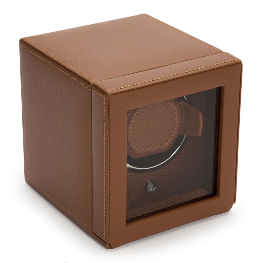 Cub carica orologi singolo con coperchio - Cognac, Wolf 1834