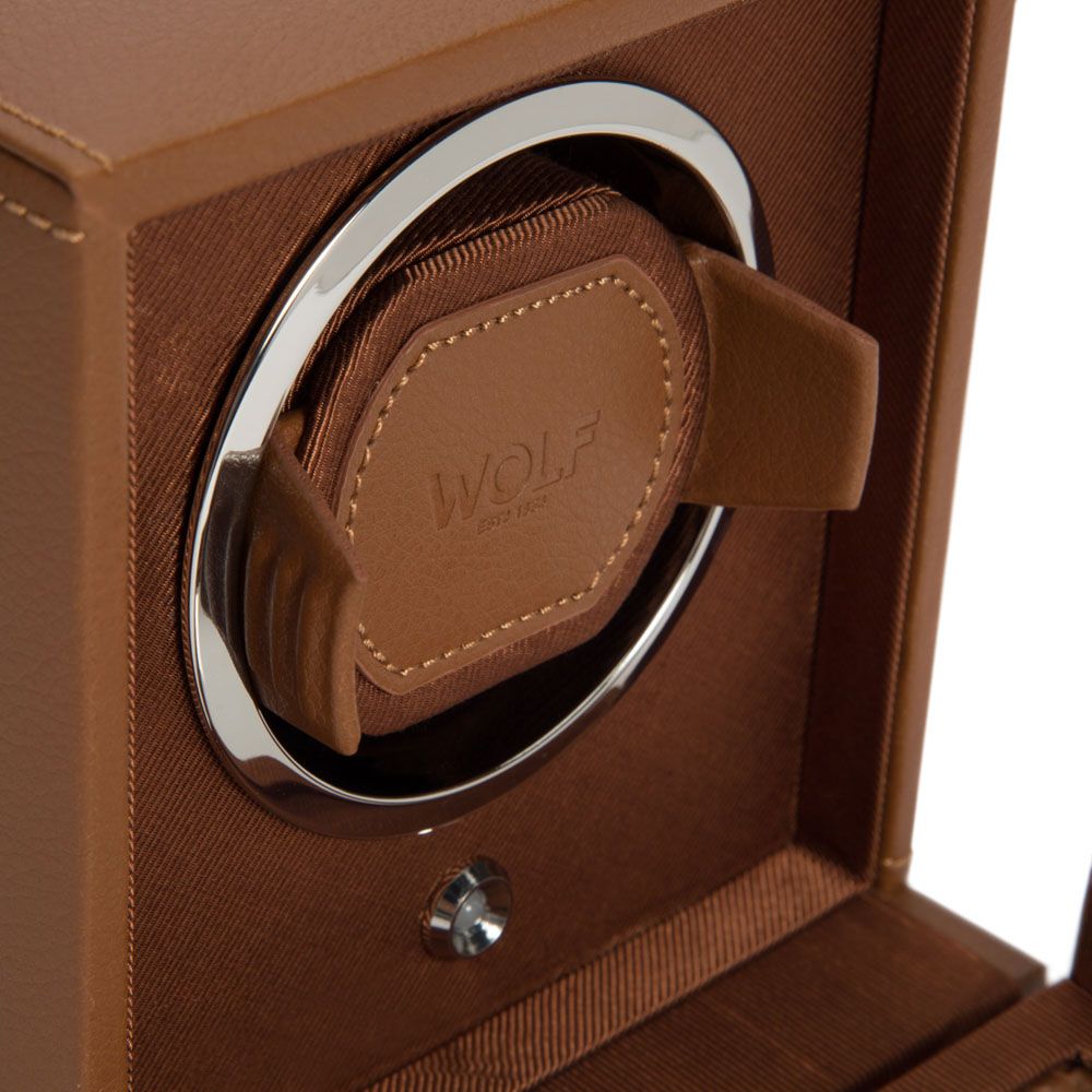 Cub carica orologi singolo con coperchio - Cognac, Wolf 1834