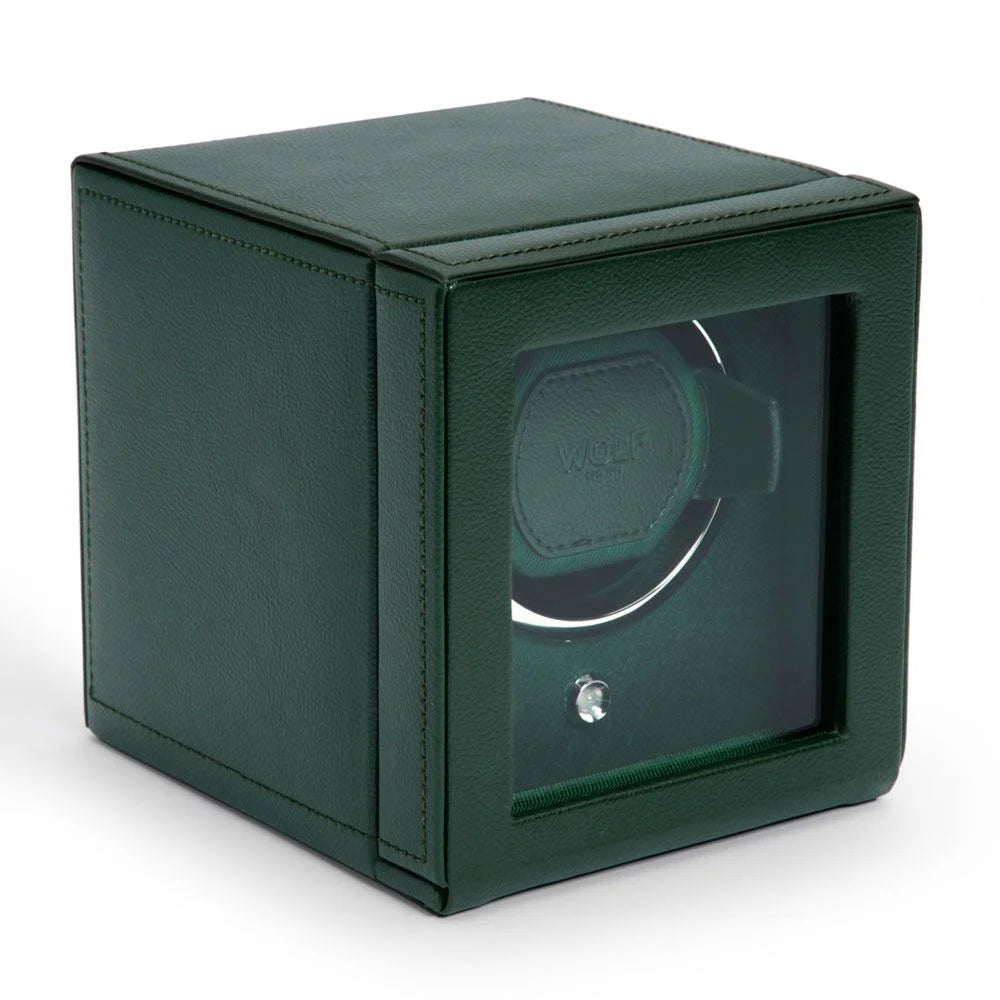 Cub carica orologi singolo con coperchio - Verde, Wolf 1834